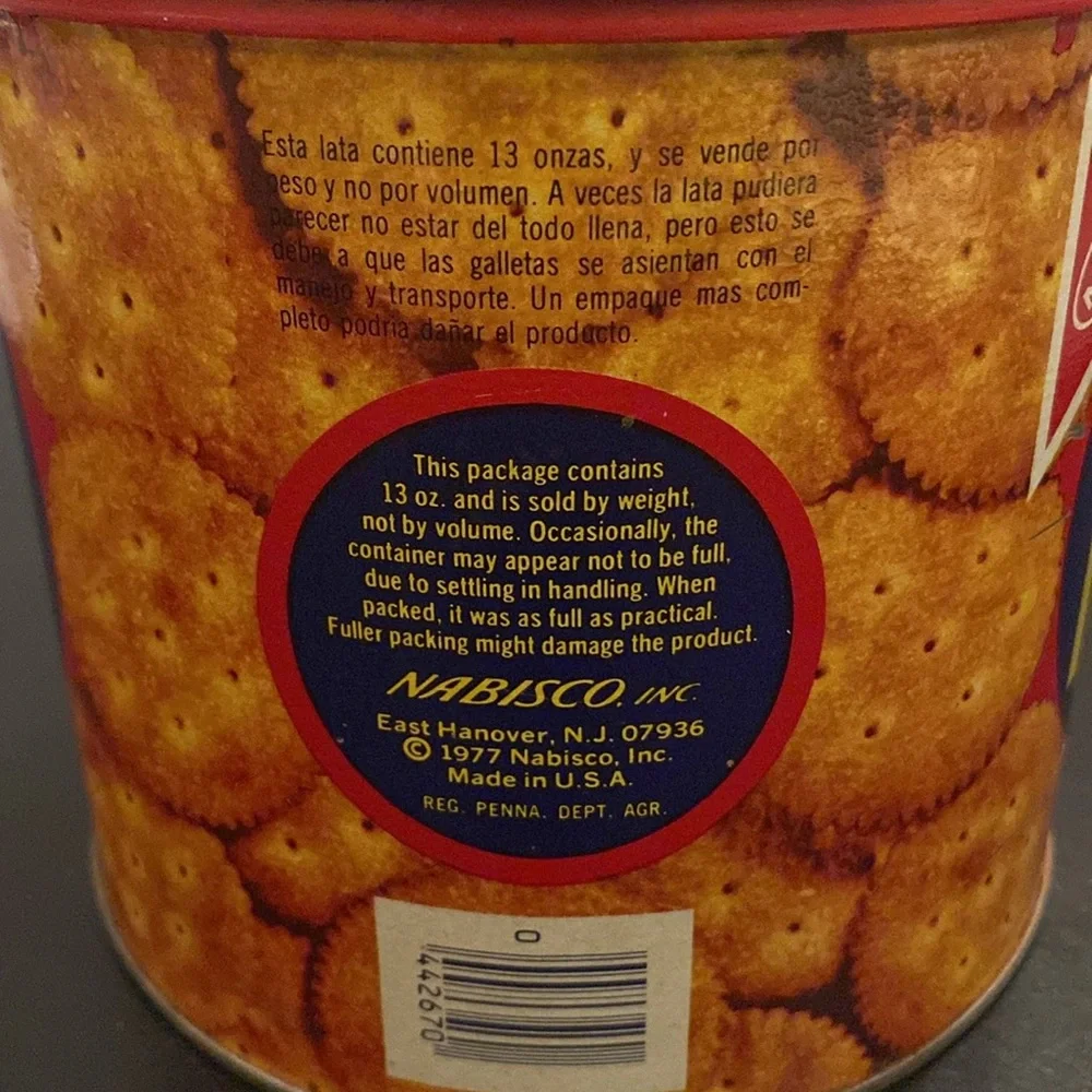 VTG Nabisco Ritz Crackers tin collectible kitchen storage 6”